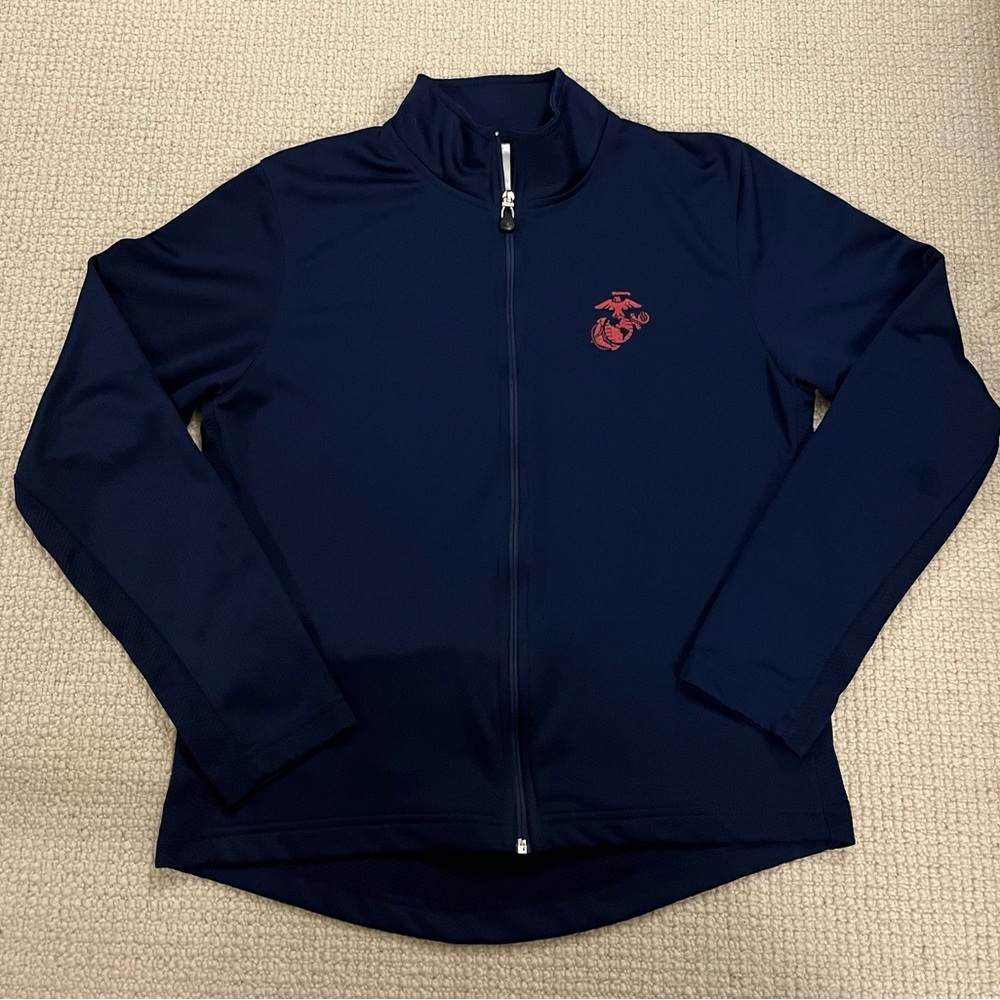 Marines Lightweight Zip Long Sleeve Jacket Marine USA Navy Blue